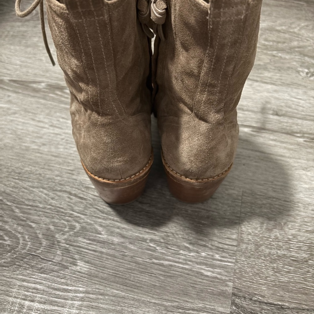Suede lace up ankle boots - Picture 3 of 5